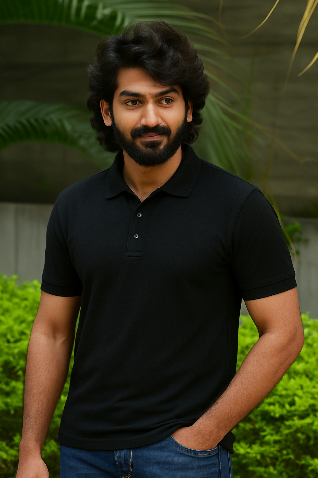 Unisex Black Polo T-shirt