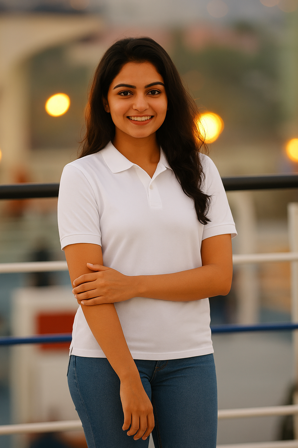Unisex White Polo T-shirt