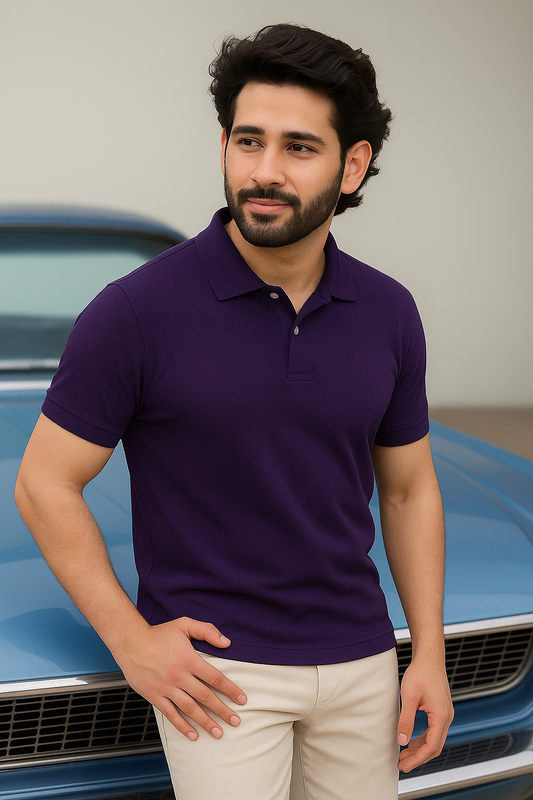 Unisex Purple Polo T-shirt